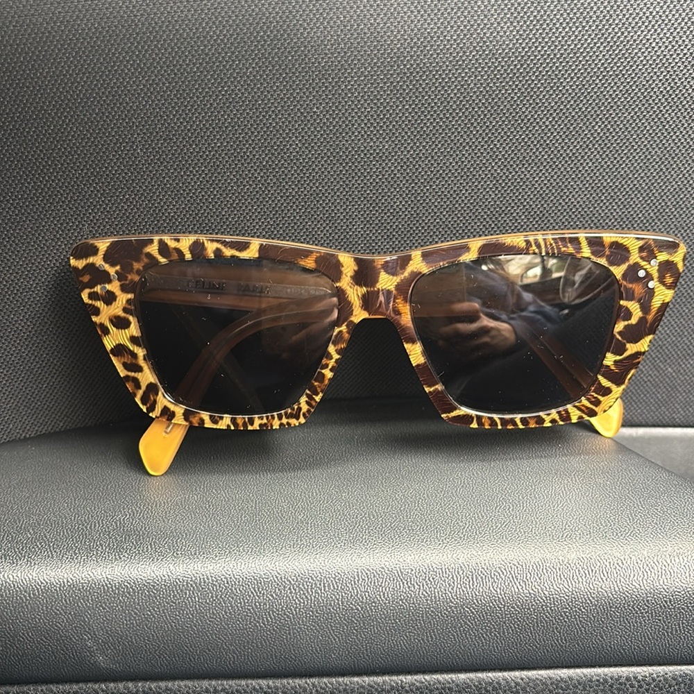 CELINE 51mm Cat Eye Sunglasses, Animal Print